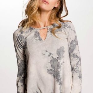 PPLA bell-sleeve tie dye blouse